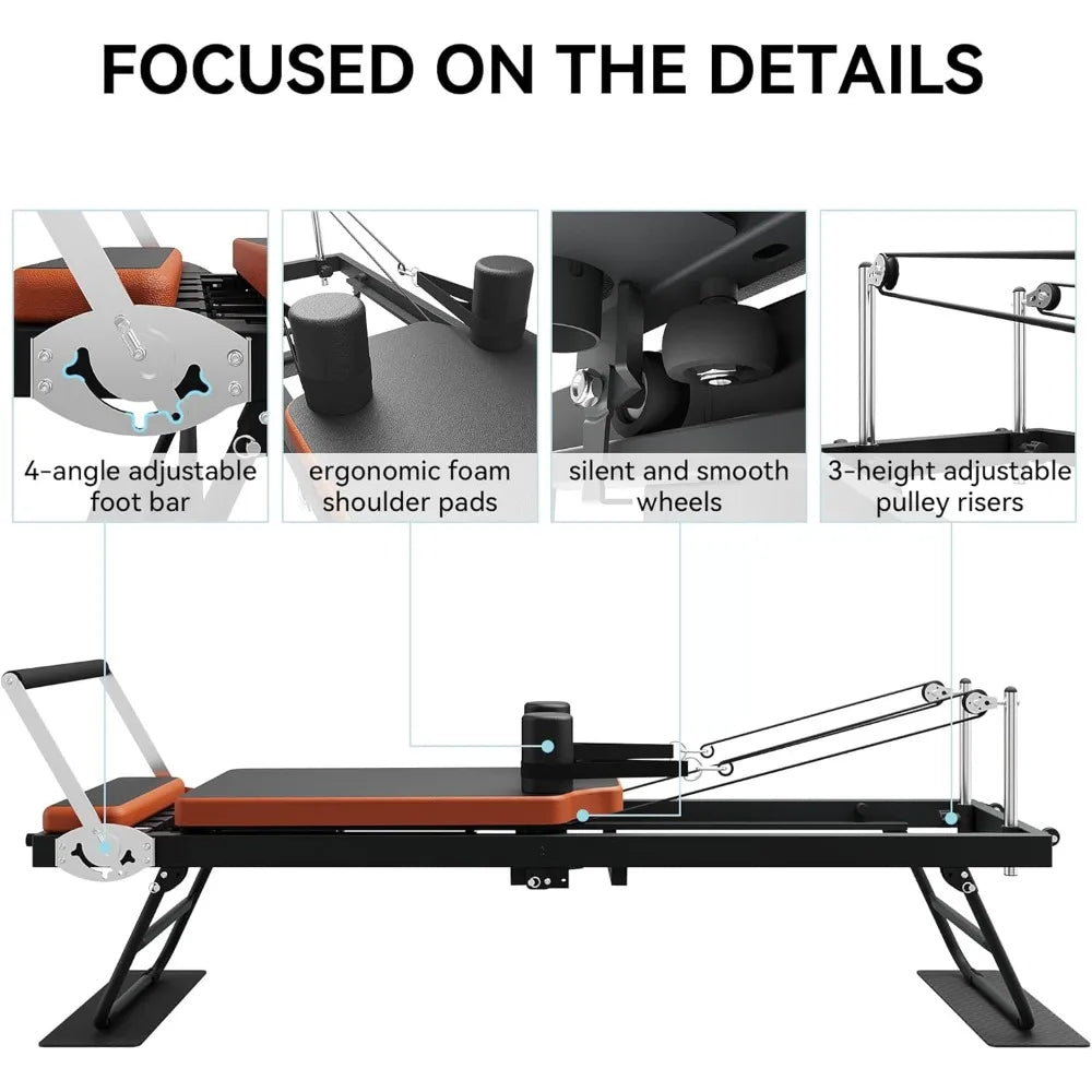 Foldable Pilates Machine & Equipment for Home and Gym Workout.