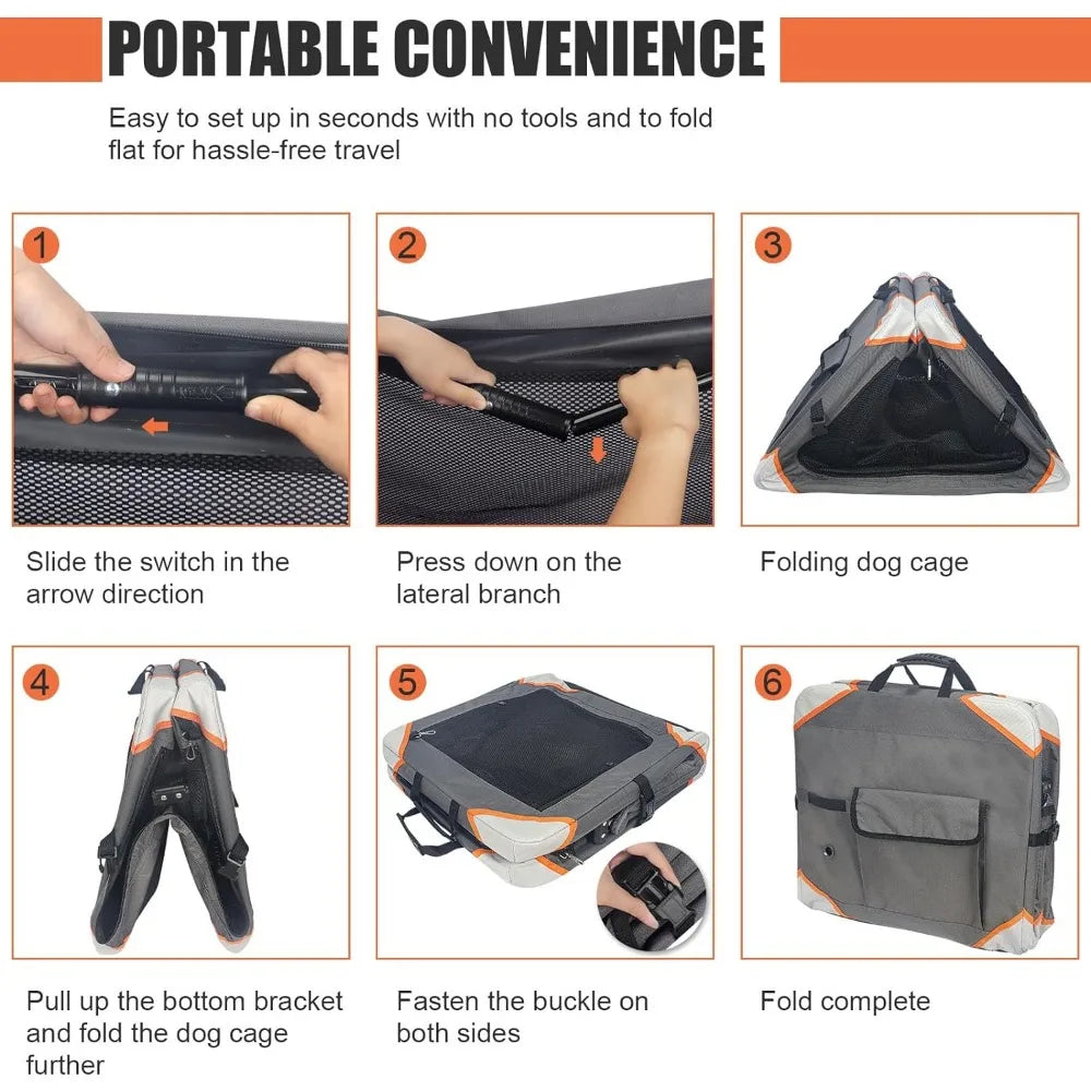 Collapsible  travel crate for small/medium/large dogs.