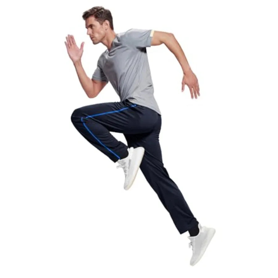 Men's Lightweight , Loose Fit, Open Bottom  Sweatpants  with Zipper Pockets.