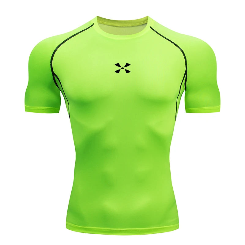 Men Athletic Compression Short Sleeve Running T Shirt.