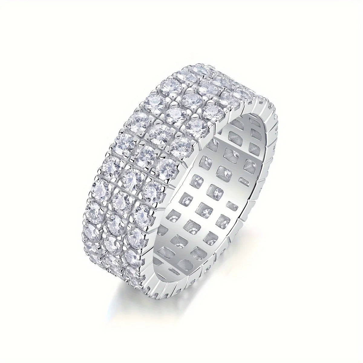 Elegant Moissanite Eternal 925 Sterling Silver Ring .