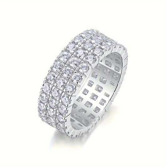 Elegant Moissanite Eternal 925 Sterling Silver Ring .
