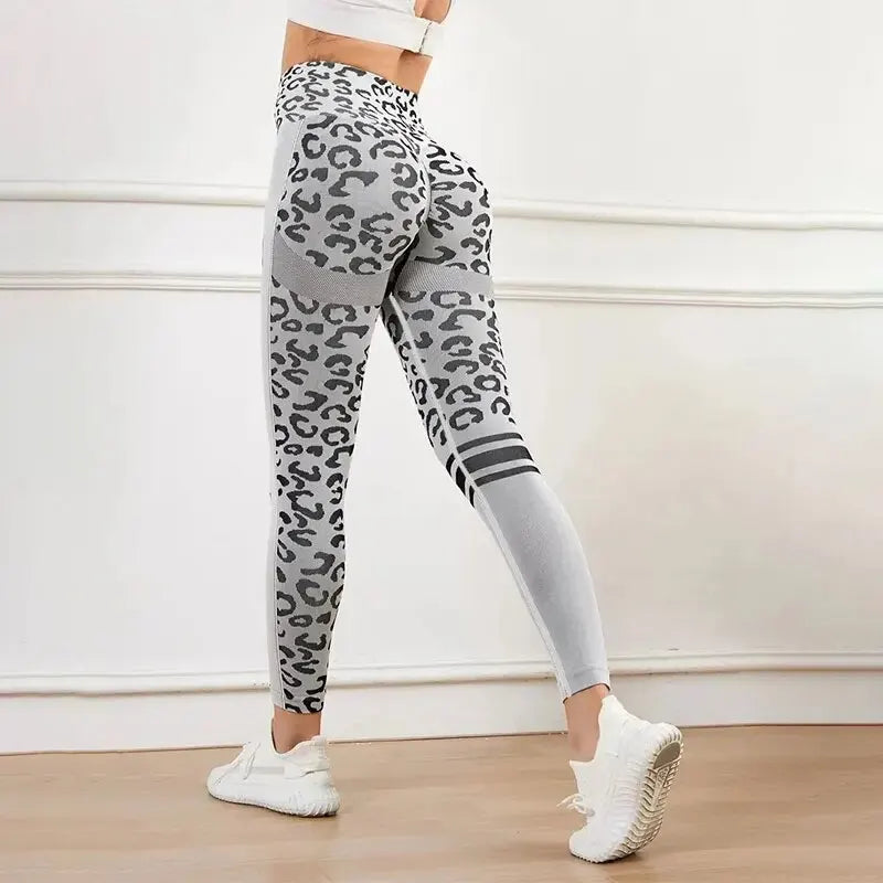 Leopard Print  Quick Drying Fitness Pants For Women.