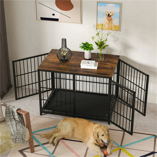 Large Wooden Dog Crate For Indoor.