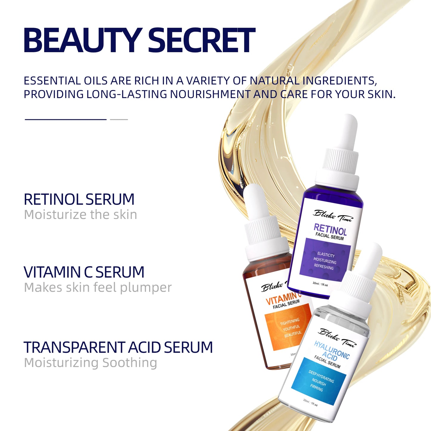 Blithe Time VITAMIN C RETINOL HYALURONIC ACID Essence Set 30ml..