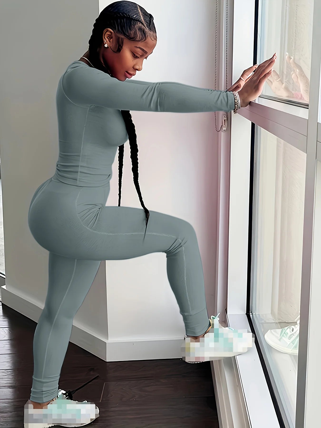 Long sleeves  and Leggings  Exercise wear Set.