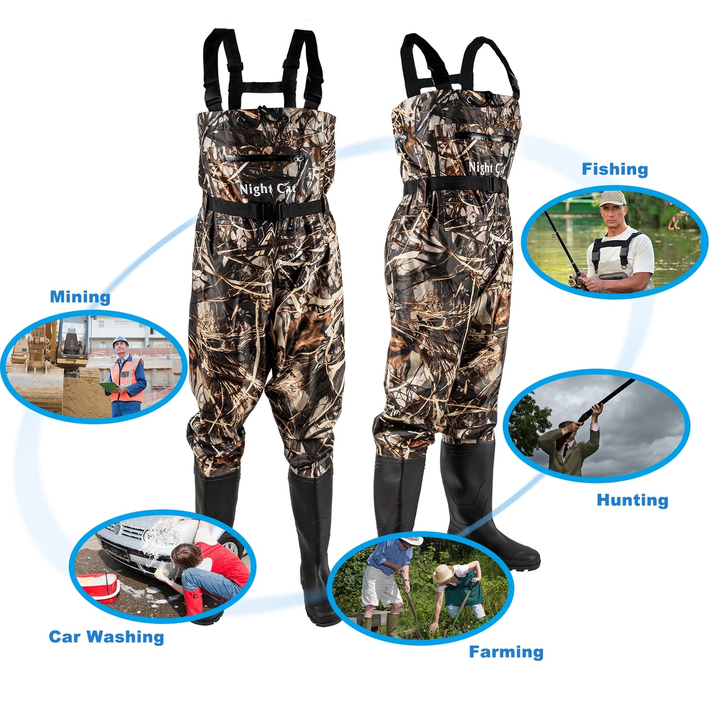 Night Cat Fishing Wader for Men &  Women .