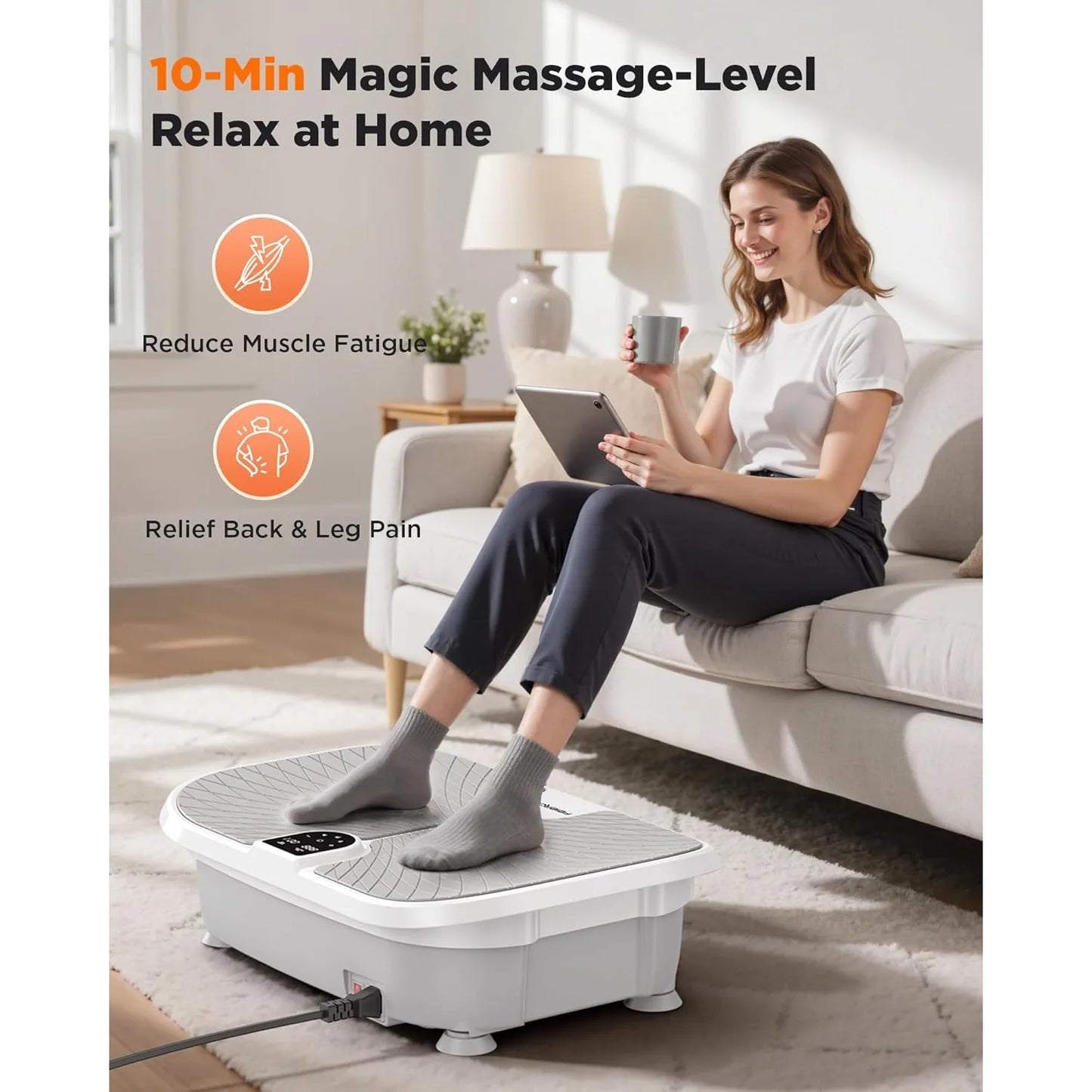 FEIERDUN Vibration Plate Exercise Machine For Lymphatic Drainage & Whole-Body Workout.
