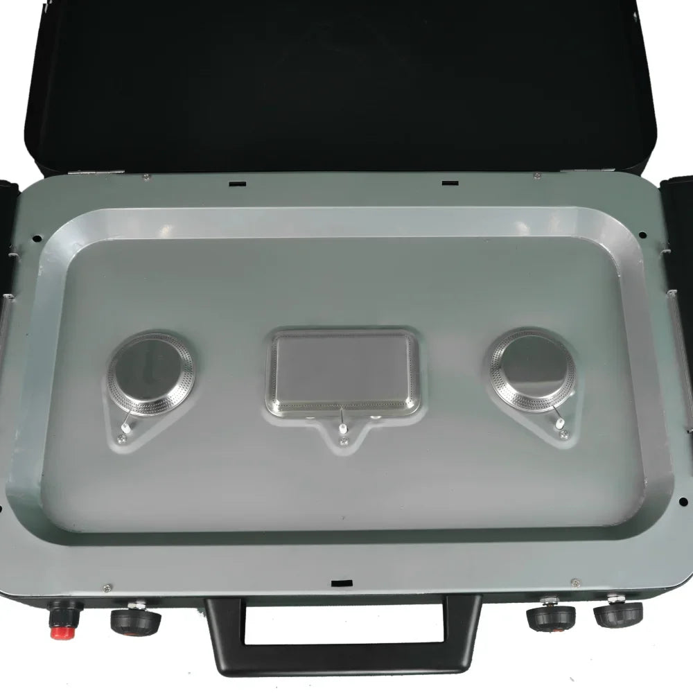 Three burner propane portable stove.