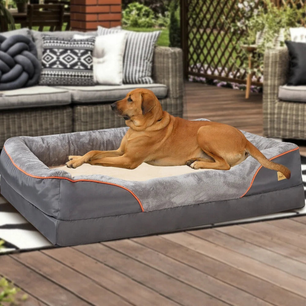 BORWART Jumbo Large Orthopedic Dog Bed With  Memory Foam.