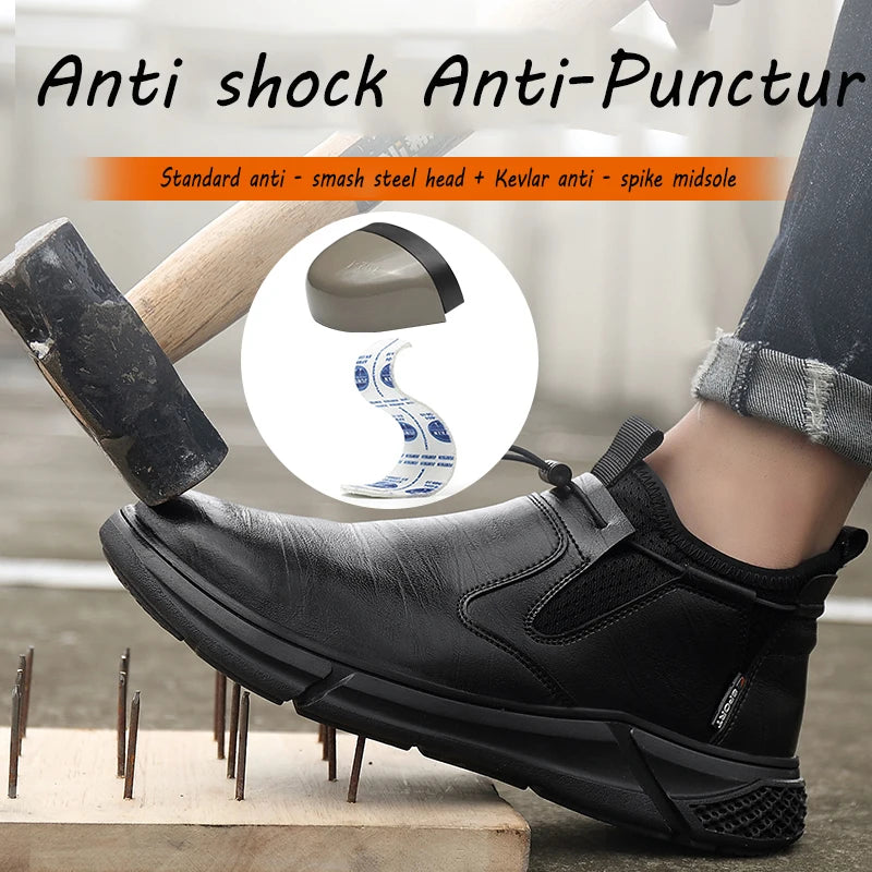 Waterproof Safety Shoes for Work With Steel Toe.
