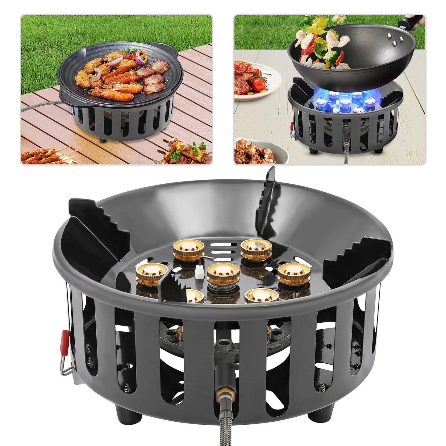 Electronic 7-Core Gas Windproof Burner For Camping .
