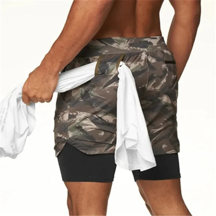 Running   2 in 1 Sports Jogging Fitness Shorts For Men.