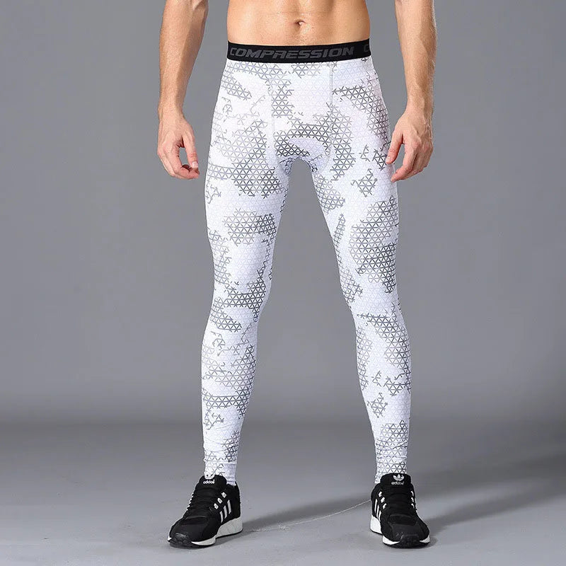 Men Camouflage Running Jogging Tights.