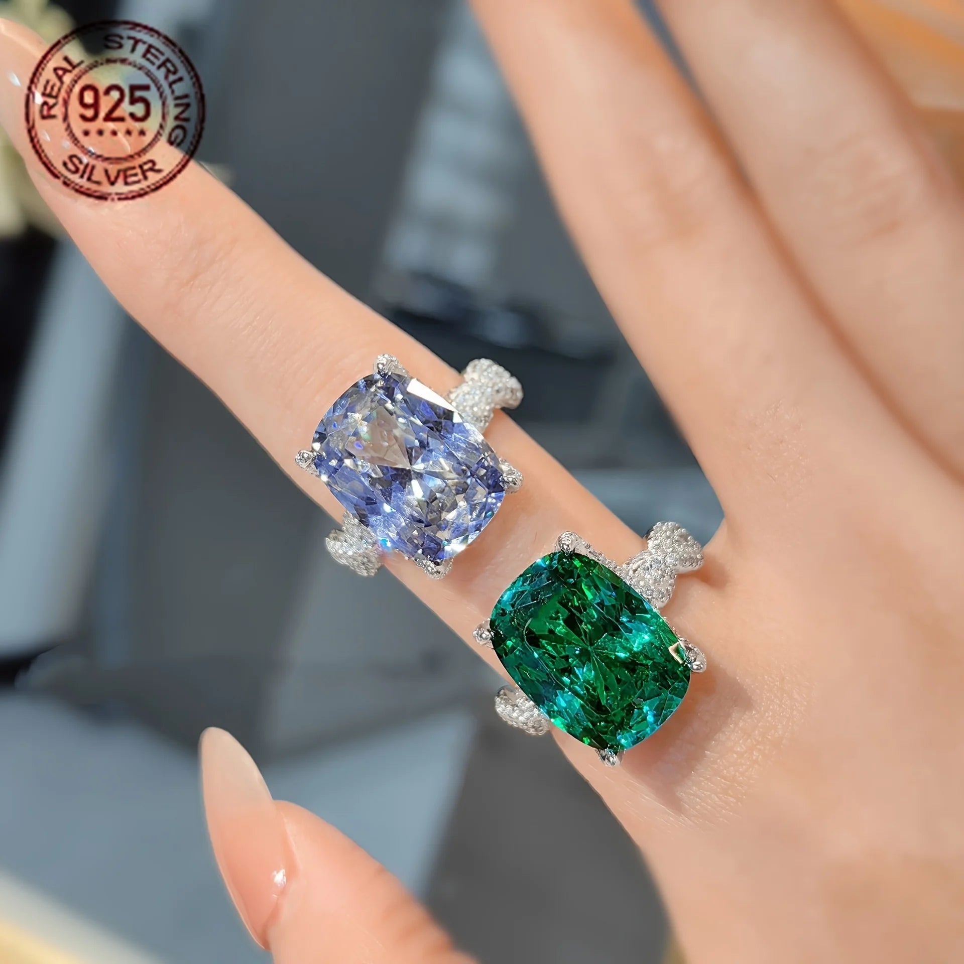 Delicate 925 Silver Elongated Cushion 