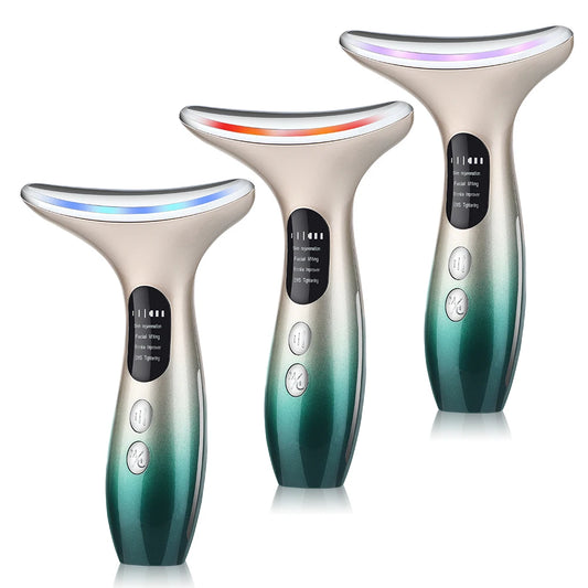 Neck Face Beauty Device  In 3 Colors LED Photon Therapy.