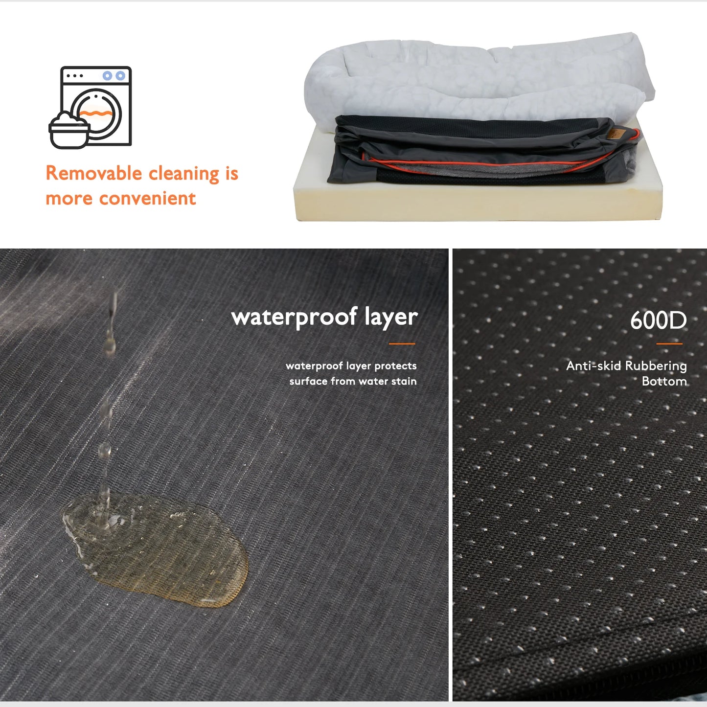 BINGOPAW Soft Removable Washable Cover & Bed  For Large Dogs.