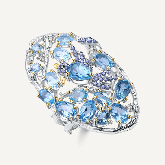 GEM'S BALLET 925 Sterling Silver Handmade  Ring for Women.