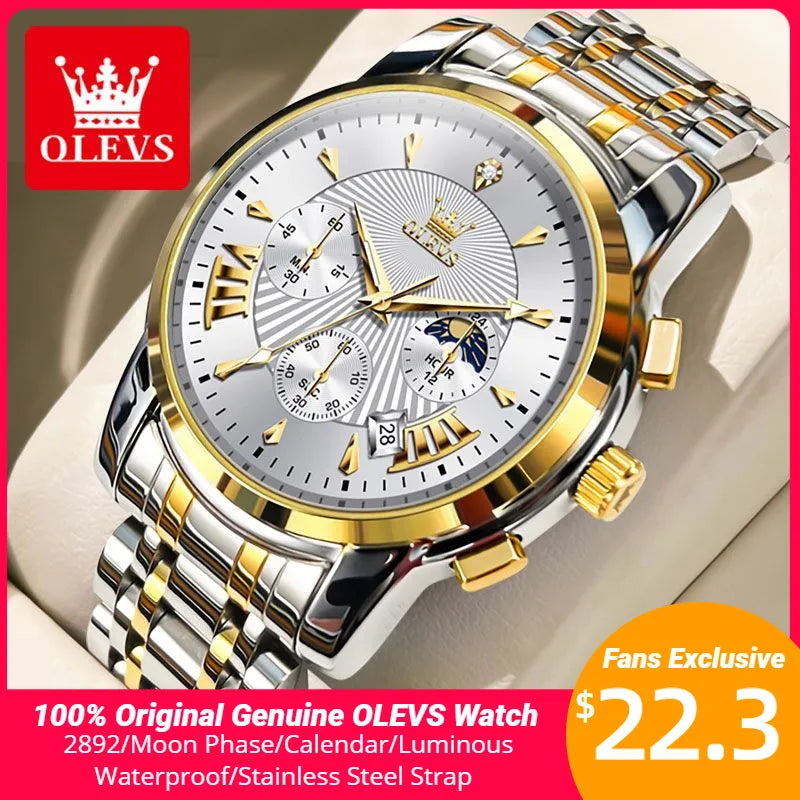 OLEVS luxury brand  quartz watch for Men .