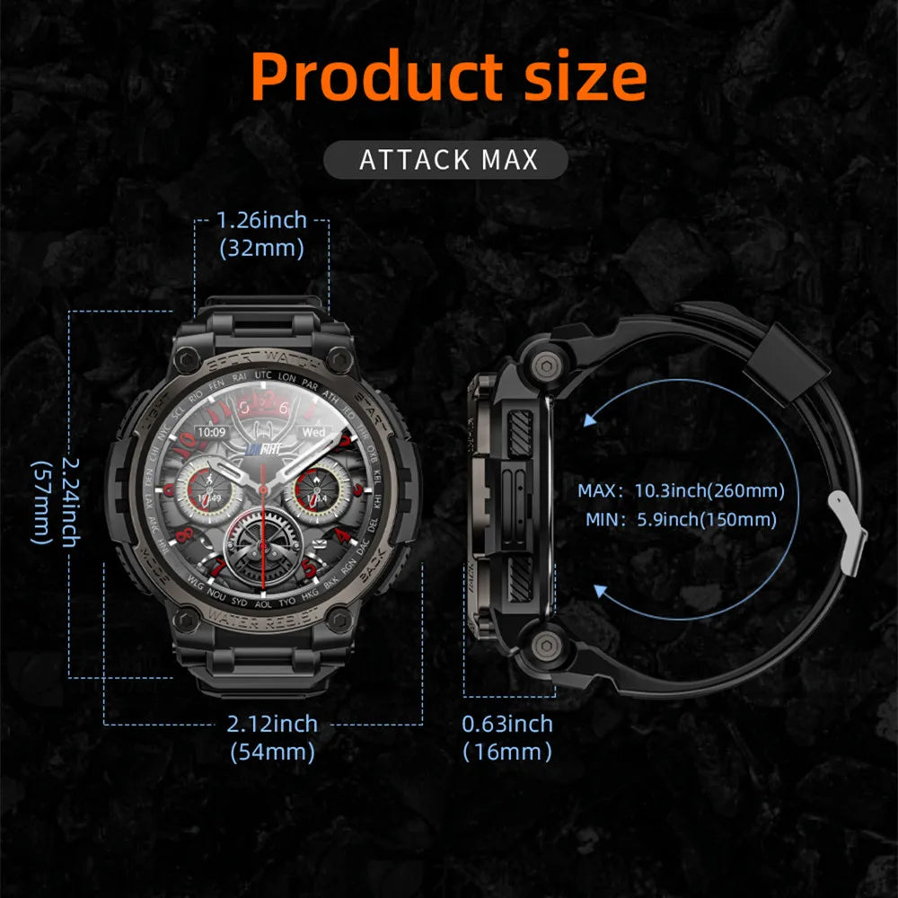 LOKMAT New ATTACK MAX Sport Rugged Smart Watch BT & Waterproof.