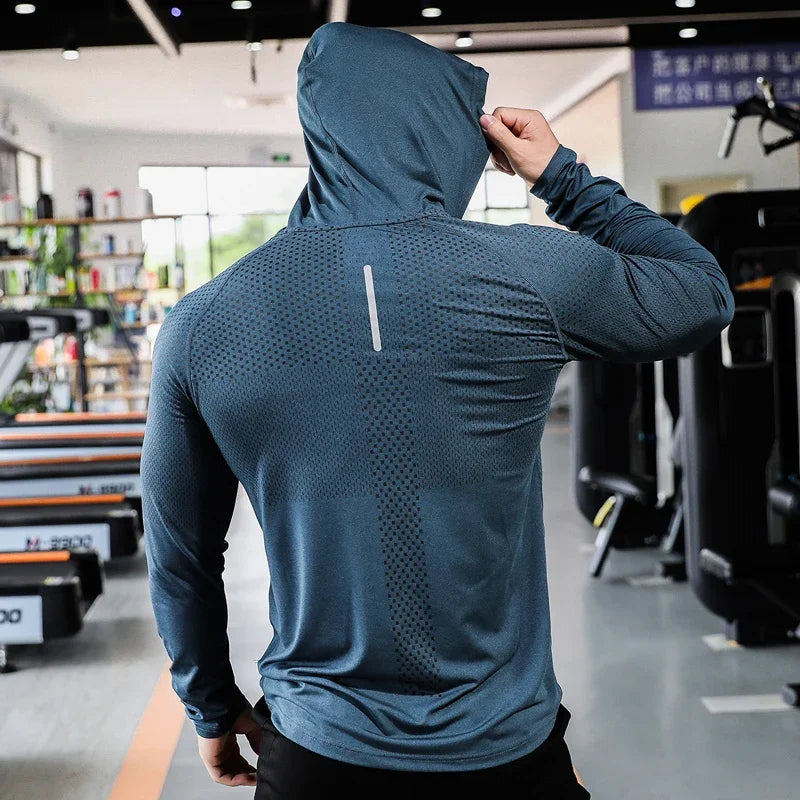 MUSCLE Hooded Fitness Sweatshirt  For Men.