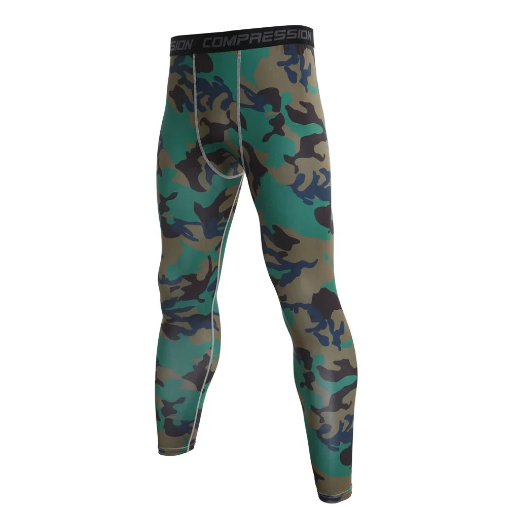 Men Camouflage Running Jogging Tights.