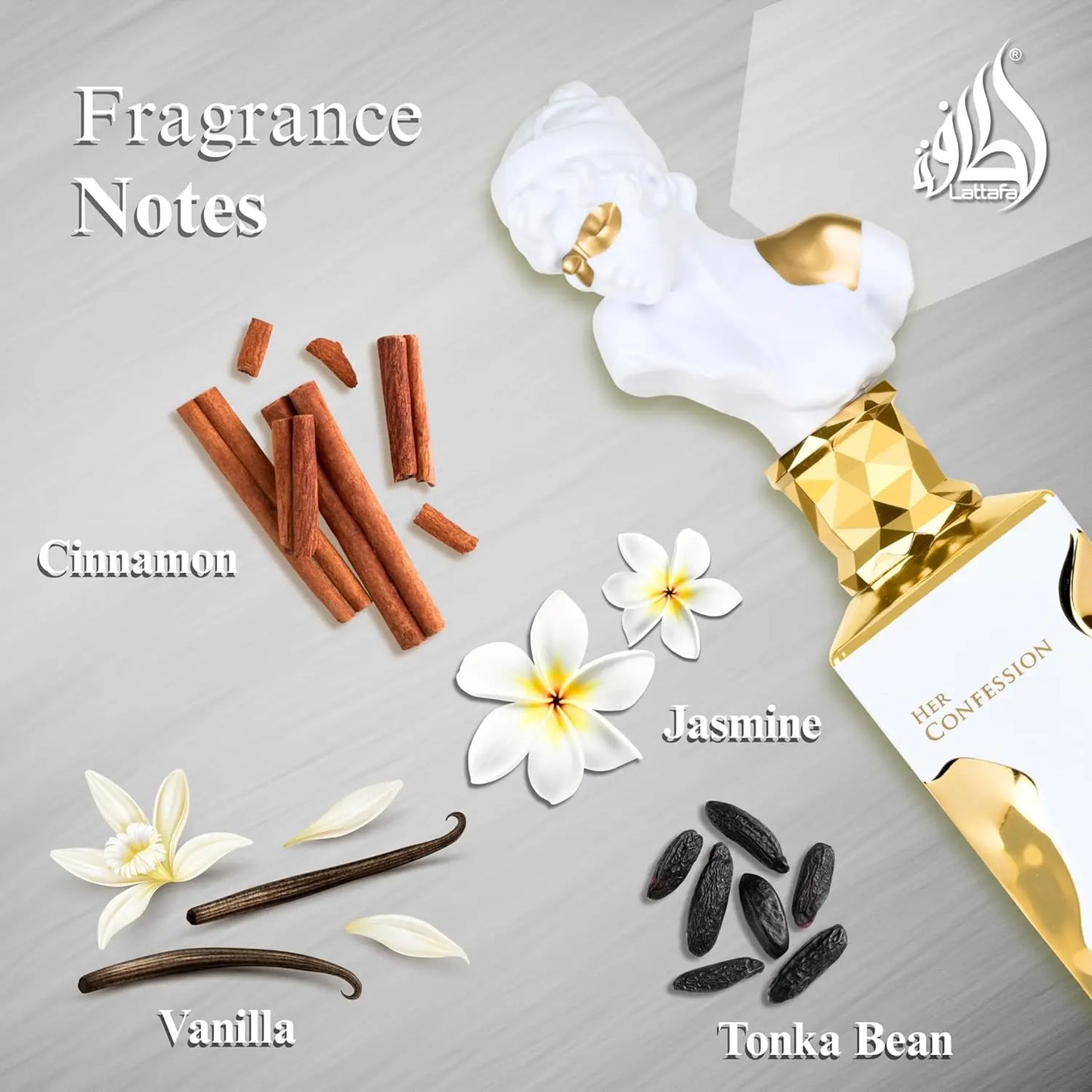 Lattafa Her Confession - Vanilla, Floral, Amber, Musk - Eau de Parfum.