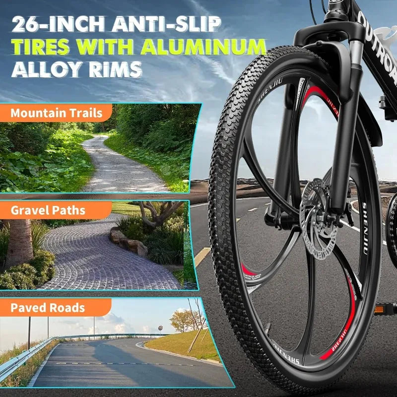 OUTROAD  26 Inch Folding Mountain Bike.