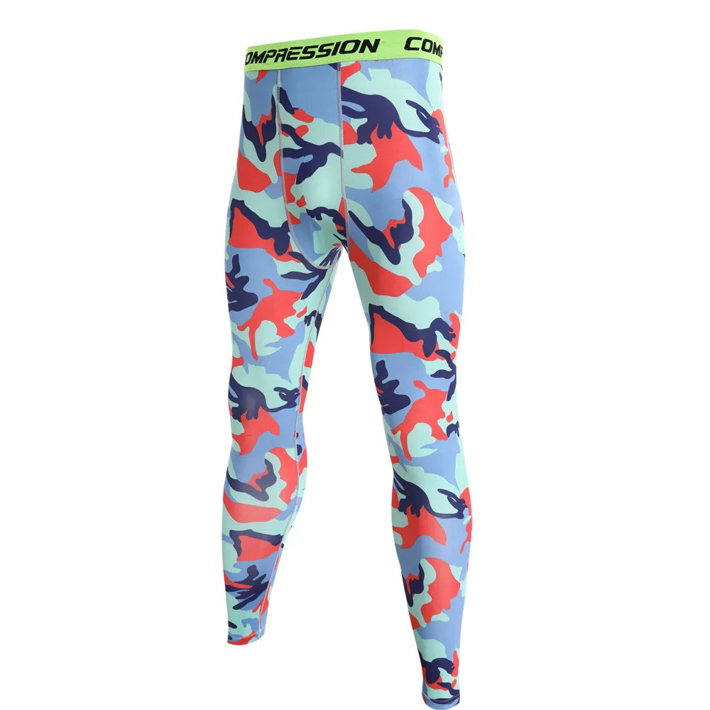 Men Camouflage Running Jogging Tights.