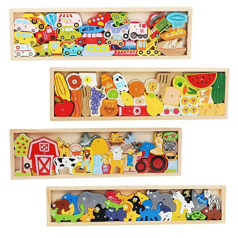 Wooden Stacked Toy Montessori Puzzles For Kids.