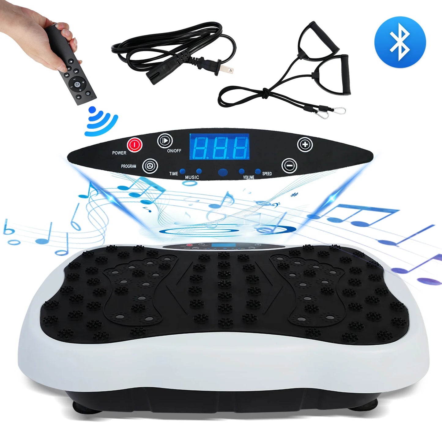 Full-Body Vibration Plate Exercise Machine For  Weight Loss with Resistance Bands & Remote Control.