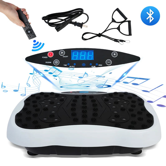 Full-Body Vibration Plate Exercise Machine For  Weight Loss with Resistance Bands & Remote Control.