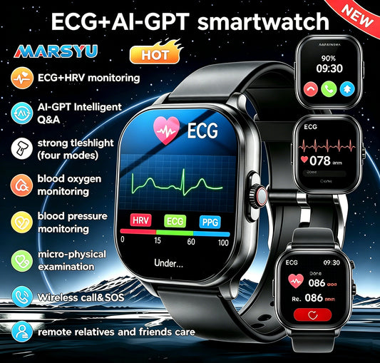 2026 MARSYU  New AI Healthy Diagnose ECG+PPG Smart Watch For Women.