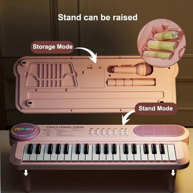 Kids Electric Piano, 37 Baby Keyboard with Microphone For Singing.