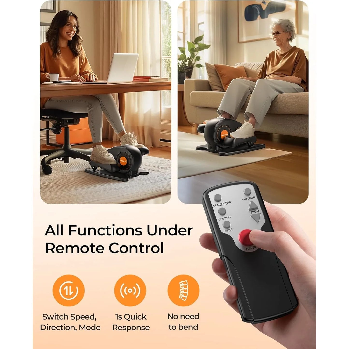 YOSUDA Under Desk,  Electric Elliptical Machine for Seniors.