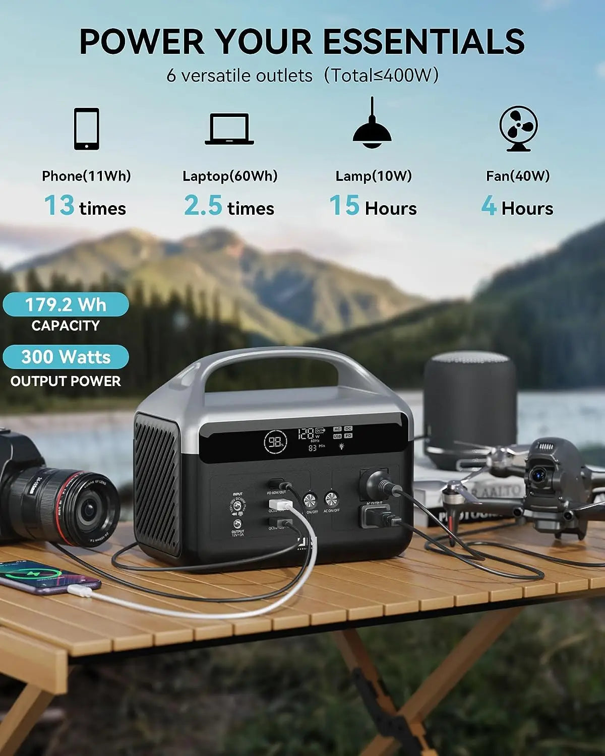 Portable Daran Ener 300W Solar Generator.