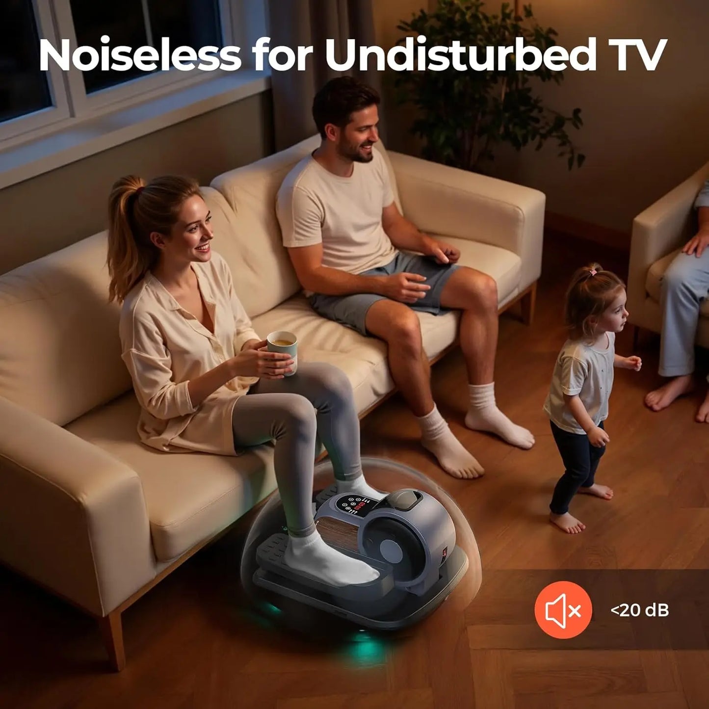 Under Desk Elliptical Exercise Machine With 10 Level Adjustable Resistance & Speeds.