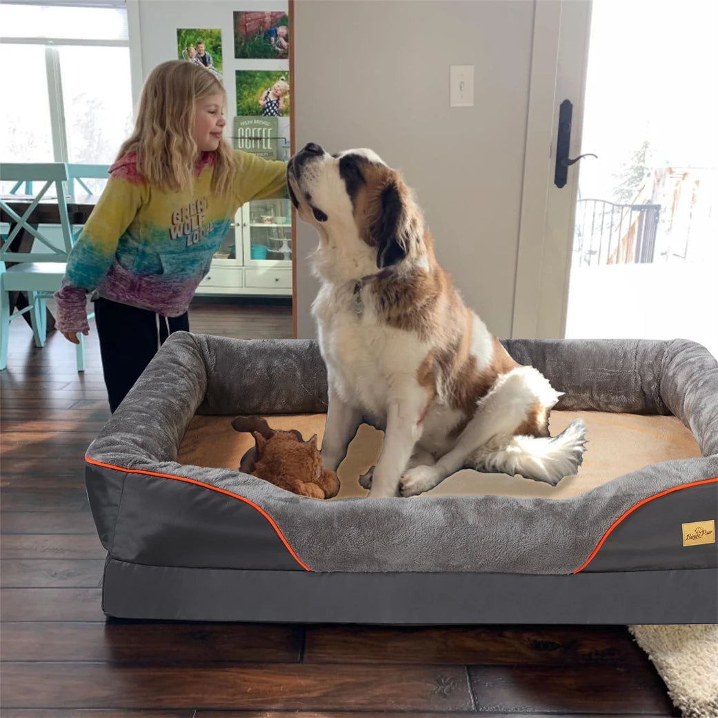 BORWART Jumbo Large Orthopedic Dog Bed With  Memory Foam.