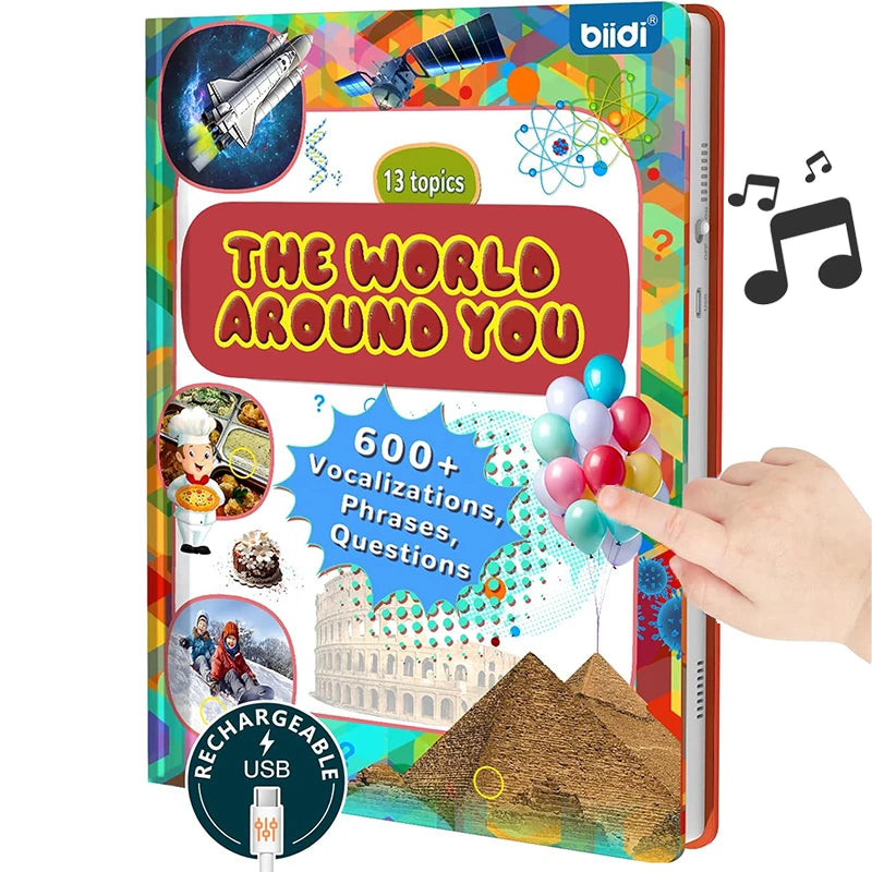 English Sound Book, Talking E-Book Montessori Interactive Toy For Children.
