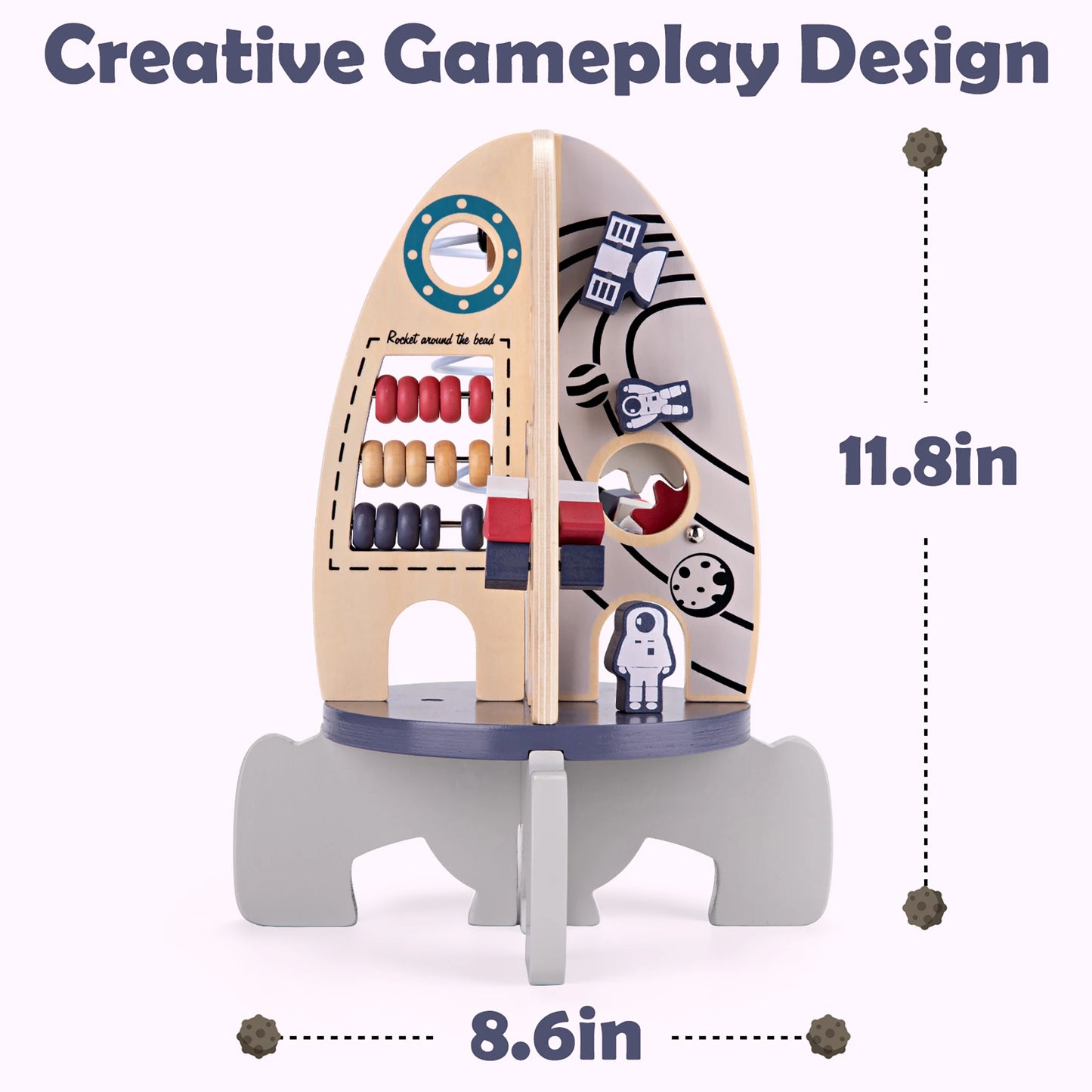 Montessori  Wooden Toy Rocket Cube For Toddlers.