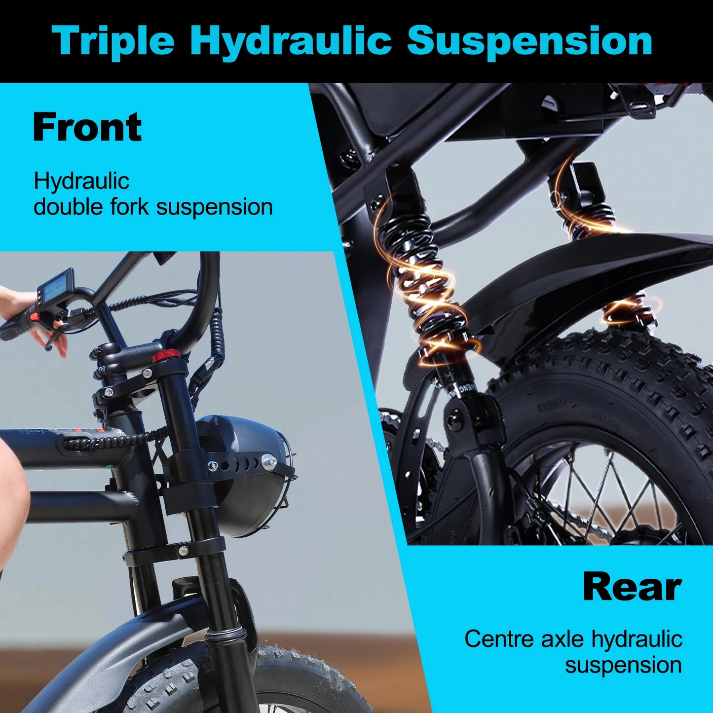 AVDL Mountain Electric Bike , 16" Fat Tire, Wider Seat & 800W Peak Motor.