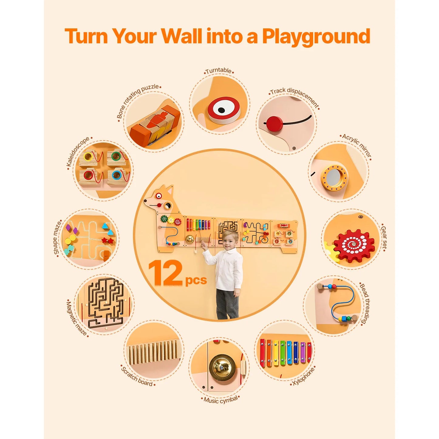 VEVOR Montessori Sensory  Puppy  Learning Activity Center.