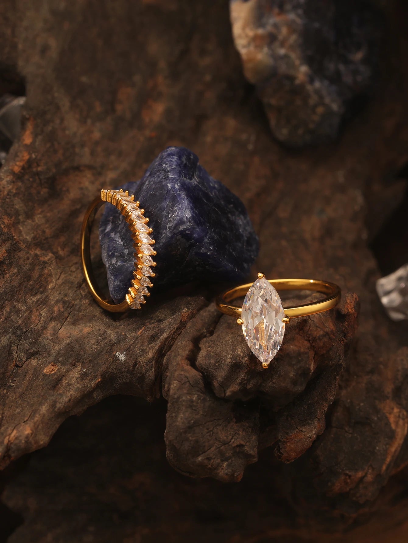 2PC S925 Sterling Silver Marquise 3ct Moissanite Ring.