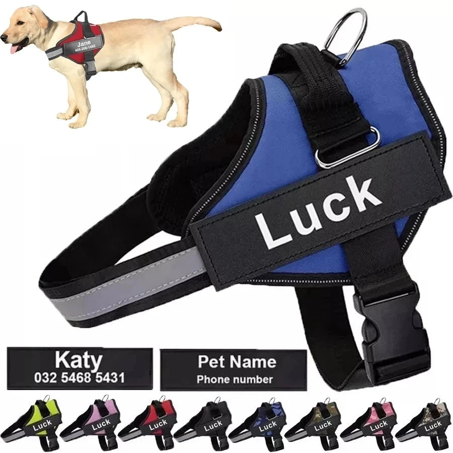 Dog Harness Vest  with Customized ID Patch.
