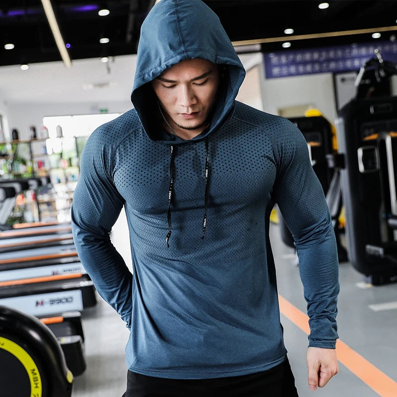 MUSCLE Hooded Fitness Sweatshirt  For Men.