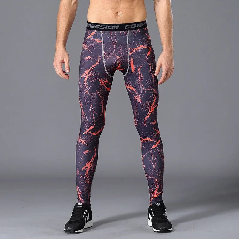 Men Camouflage Running Jogging Tights.
