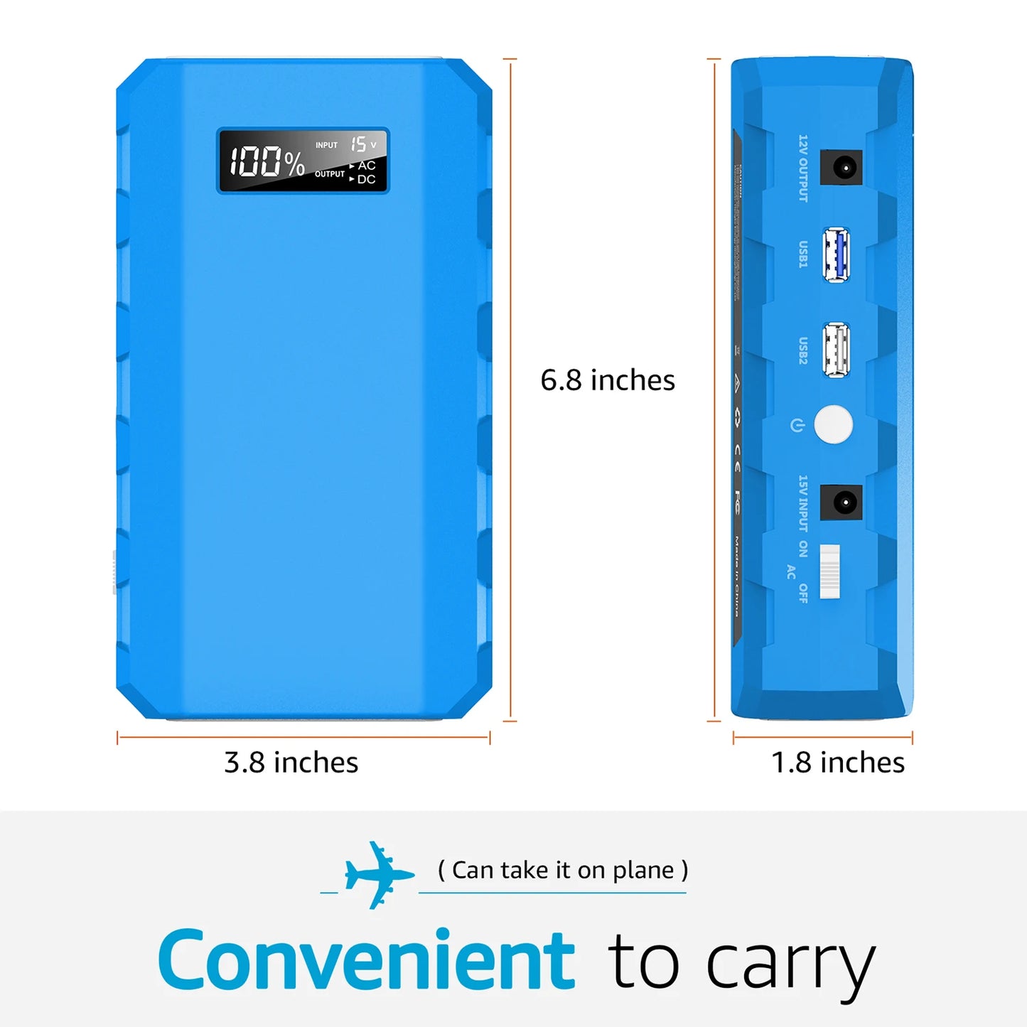 Portable Power Bank Battery Charger with AC DC Outlet.