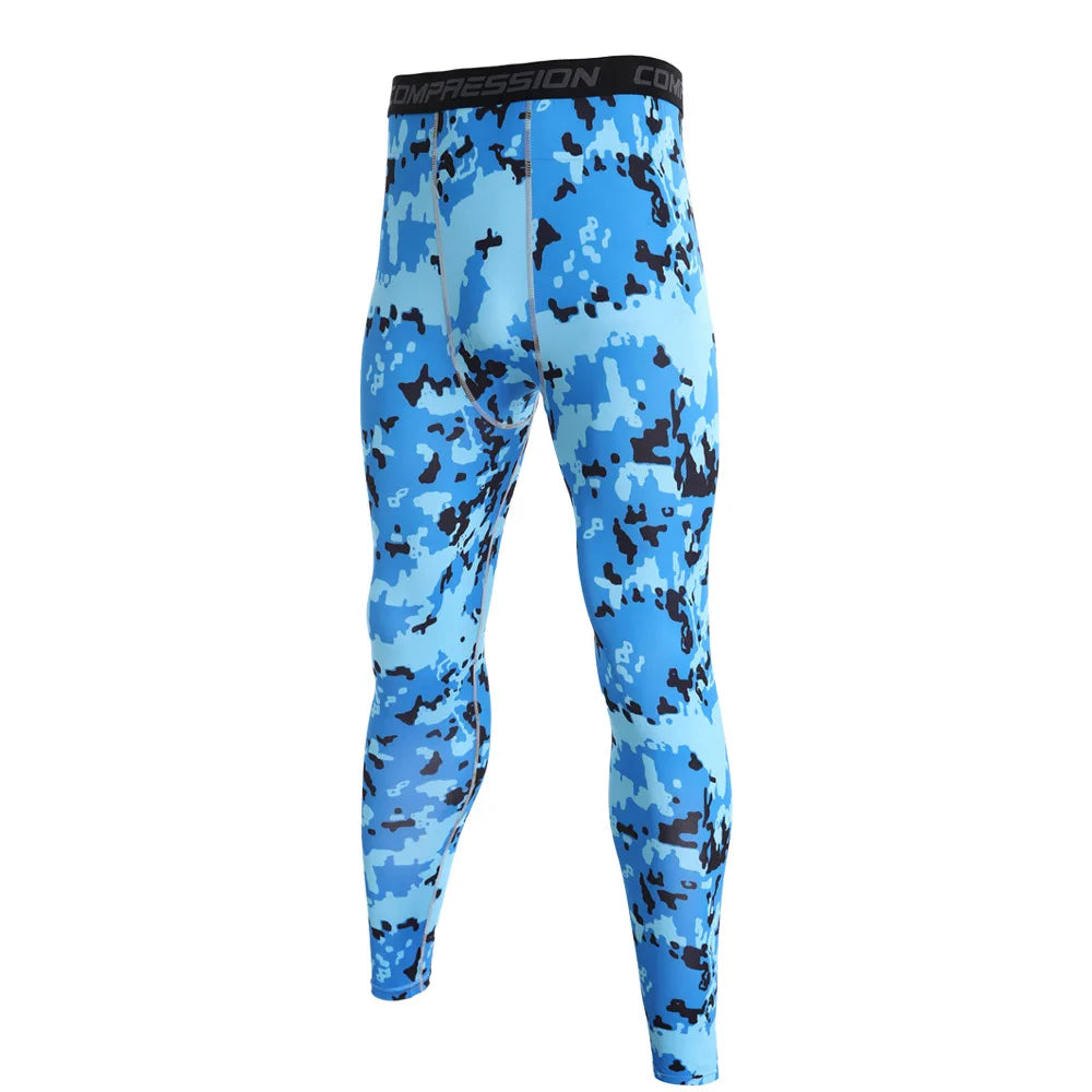 Men Camouflage Running Jogging Tights.