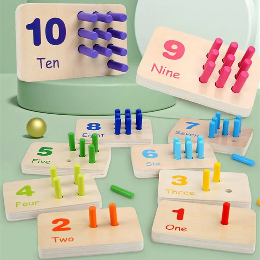 Montessori Peg Board Wooden Counting Toys.